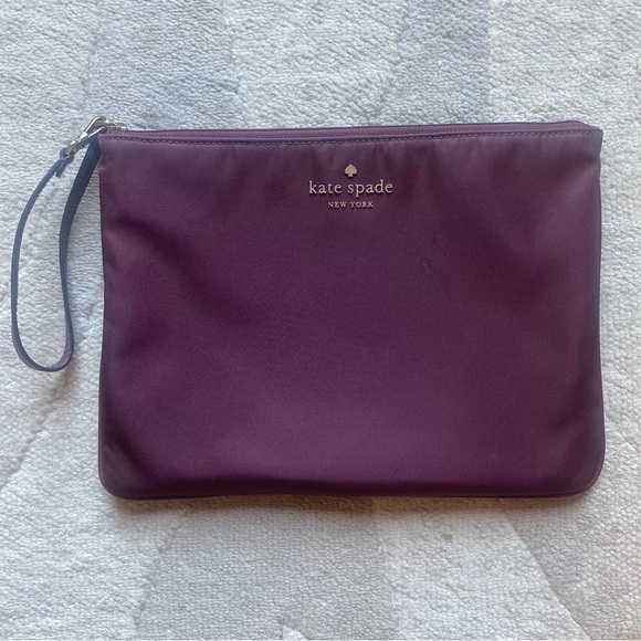 Kate Spade Packable Nylon Pouch in Deep Berry - Picture 1 of 6